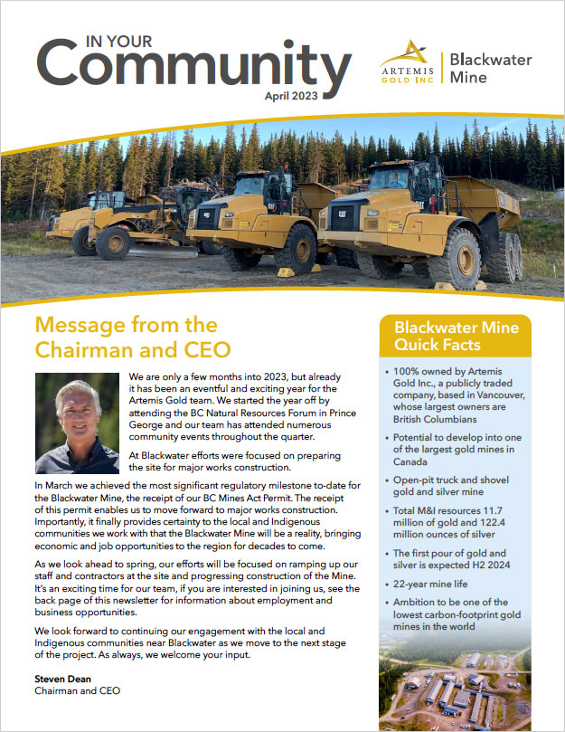Newsletter cover page