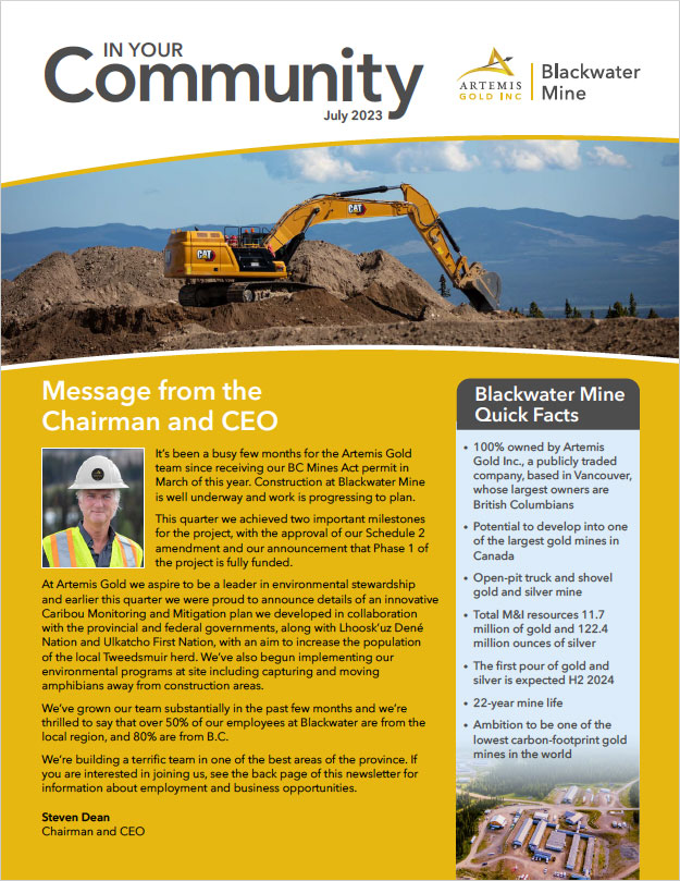 Newsletter cover page